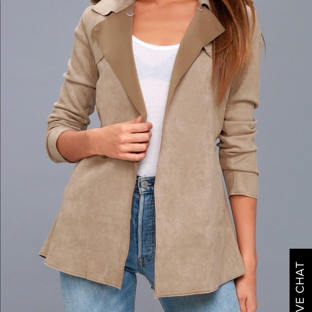 Never been worn Lulus suede trench coat!